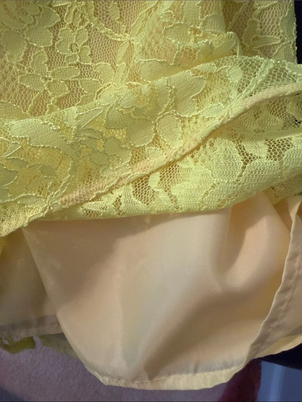 Women’s J. Crew Neon Yellow Lace Mini Dress size 10
